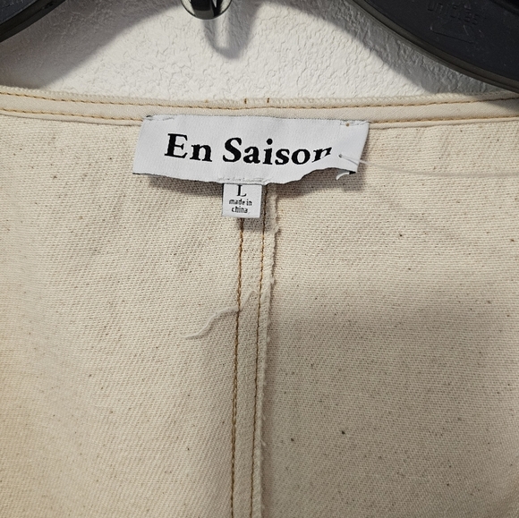 En Saison Ivory Cotton Square Neck Dress Women's Size Large NWOT - Picture 6 of 8